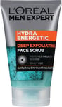 L'Oreal Paris Men Expert Face Scrub, Hydra Energetic Deep Exfoliating Face Wash 