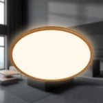 BRILONER - Plafonnier LED à lumière indirecte, plat, lumière blanche chaude, lampe LED, plafonnier LED, lampe de salon, panneau LED, lampe de cuisine, lampe de chambre, 42x3 cm, cadre en bois