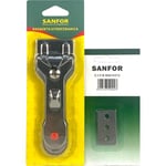 Sanfor | Set Raclette + 5 Pièces de Rechange pour Lame | Grattoir Multifonction avec pièces de Rechange | Grattoir pour vitrocéramique et Plaque d'induction | Taille Unique