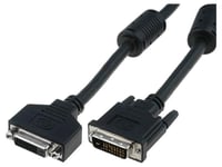 Cable dual link DVI-D -24+1- femelle DVI-D -24-1- prise male 5m - Noir