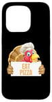 Coque pour iPhone 15 Pro Un cuisinier drôle de Thanksgiving à la dinde mange une pizza