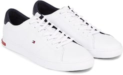 Tommy Hilfiger Baskets Homme Vulcanisées Essential Leather Detail Vulc Chaussures, Blanc (White), 39 EU