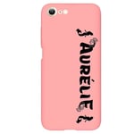 Coque rose Iphone 7 8 et SE 2020 et 2022 avec votre prenom 22 sirene