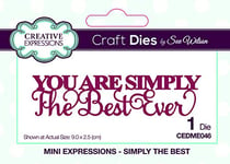 Sue Wilson Mini Expressions Collection Die - Simply The Best, 2.5 x 9 cm