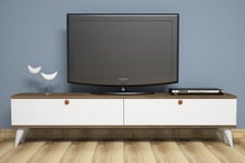 Gersby TV-Benk 160 cm - Hvit/Brun TV-benk & mediabenk Hvit,Brun