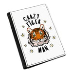 Crazy Tiger Man Stars Passport Holder Cover Case Wallet - Funny Animal