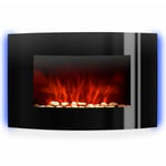 Klarstein - Cheminée Electrique d'Intérieur, Chauffage Electrique de 2000W, Fausse Cheminée Decorative Murale avec Effet Flamme en led, Télécommande