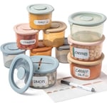 Moonkie Petit Pot Conservation Bébé Silicone, Pot Bebe Repas(6 Paquets 4oz+4 Paquets 8oz), Boîtes Alimentaires 4OZ, Boîtes de Conservation 100% Hermétique, Graduation, Adapté au Lave-vaisselle