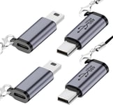 Adaptateur USB C vers Mini USB (Lot de 42), Type C Femelle vers Mini USB Mâle, Adaptateur USB Mini vers USB C Compatible avec Les Appareils Photo Numériques, Ordinateurs, GPS.[G319]