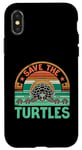 Coque pour iPhone X/XS Save The Turtles, animal marin et amoureux des tortues de mer