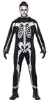 Smiffys Adult Men's Skeleton Jumpsuit Costume, Hood and Gloves, L