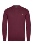 Lyle & Scott Cotton Merino Crew Neck Jumper Burgundy