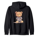 Awesome Teddy Bear in Soft and Cozy Pajamas Zip Hoodie