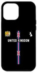 iPhone 12 Pro Max UK Flag, Silhouette map of United Kingdom, national emblem Case