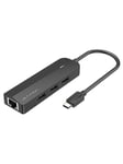 Vention USB-C to USB 2.0*3/RJ45/Micro-B HUB 0.15M Black ABS Type USB-hub - USB 2.0 - 5 porter - Svart