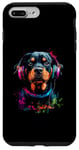 iPhone 7 Plus/8 Plus Artistic Colorful Rottweiler Music Headphones Dog Case