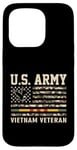 Coque pour iPhone 15 Pro Drapeau de l'armée américaine du Vietnam pour vétéran des États-Unis