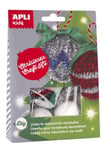 APLI Kids 14349 - Kit créatif pour décoration de Noël - 2 Boules de Noël à décorer et à Suspendre au Sapin.