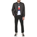 Tommy Hilfiger Men's Lightweight Varsity Rib Knit Bomber Shell Jacket, Black Poly, M UK