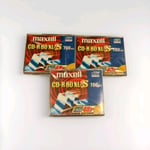 3x Maxell CD-R 80XL-S Compact Disc Recordable 700MB, Sealed Brand New