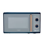 Tower Cavaletto 800W 20L Microwave Oven in Midnight Blue & Rose Gold T24038MNB