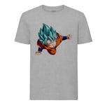 T-Shirt Homme Col Rond Dragon Ball Goku New Blue Super Sayan Dbz Manga