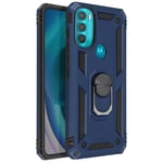 Back cover Motorola Moto G71 5G Anti-shock Bi-material Support ring blue