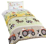 Rapport Home Children Single Duvet Cover Set Apple Tree Farm with Ponies Kids Bedding Set