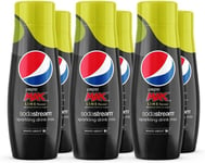 6x SodaStream Pepsi Max LIME Flavour Fizzy Cola Soda Drink Concentrate - 54 L