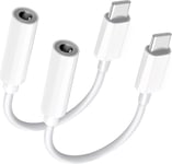 USB C - 3,5 mm:n kuulokeliitäntäsovitin, 2-pakkaus Tyypin C aux-äänidonglekaapelijohto, joka on yhteensopiva seuraavien laitteiden kanssa: iPhone 15/16/Pro/Pro Max/Plus, Samsung Galaxy S23 S24 Ultra, Note 20, iPad Pro, MacBook, Pixel XL