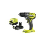 Pack RYOBI Perceuse-visseuse à percussion R18PD5-0 - 18V One+ Brushless - 1 Batterie 2.0Ah - 1 Chargeur rapide