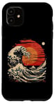Coque pour iPhone 11 Art japonais Grande vague Coucher de soleil Kanagawa Japon Esthétique