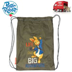 Peter Rabbit & Friends Khaki Waterproof Drawstring Boot Swim Bag Adventurer BBC