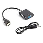 lanberg Adaptateur HDMI Homme/VGA Femme + Minijack 3.5mm Femelle 20 cm