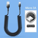 3 in 1 66W  Retractable Coiled Fast Charging Cable for iPhone Samsung Mobiles