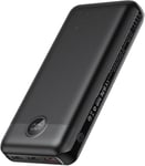 VEGER Power Bank 30000mAh, 20W Fast Charging PD 18W QC 3.0 USB C Black 