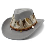 Ylellinen metallivyö Western Cowboy -hattu Miesten herrat Naiset Jazz Cowboy -hattu nahalla Leveälierinen Cloche Church Sombrero Cowgirl