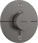 Hansgrohe ShowerSelect Comfort S Avsperring, 2 uttak, Børstet Sort Krom - 15554340