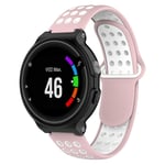 Garmin 26mm Forerunner 735XT / 220 230 235 620 630 kaksivärinen silikoninen kellonauha - Pinkki Valkoinen