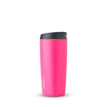 Owala SmoothSip Insulated Stainless Steel Coffee Tumbler, Reusable Iced Coffee Cup, Hot Coffee Travel Mug, BPA Free, 600ml, Pink (Watermelon Breeze)