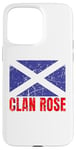 Coque pour iPhone 15 Pro Max Clan Rose Tartan Nom de famille écossais Scotland Pride