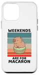 Coque pour iPhone 12 mini Les week-ends vintage et mignons de capybara sont réservés aux amateurs de macarons