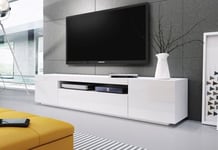 MEUBLE TV BLANC LAQUE 2M00 - KIMI