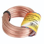 Hama Câble Enceinte HiFi (Cable pour enceinte, 10m, Câble Audio pour Enceinte, Câble HP de Haut Parleur en Cuivre pour Hifi et Hifi embarquée, 2 x 0.75 mm²) Transparent