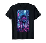 Futuristic Cyber Lion Neon Lights Cyberpunk T-Shirt