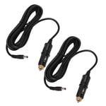 Car 2Pcs DC 12V Power Supply Cable Cigarette Lighter Cord Male Plug