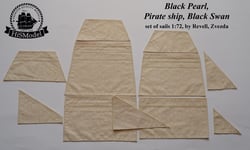 Revell Zvezda - Black Pearl , Pirate ship 1:72 - set of sails by CNC machine