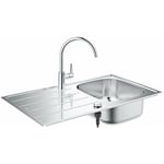 Viers - Ensemble évier K200 et mitigeur BauEdge, inox brossé / chrome 31562SD1 - Grohe