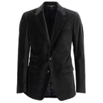 DOLCE & GABBANA Velvet Blazer Tuxedo Jacket NAPOLI Dark Gray 48 US 38 M