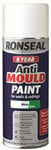 Ronseal 6 Year Quick Dry Anti Mould Spray Paint White 400ml for Walls & Ceilings